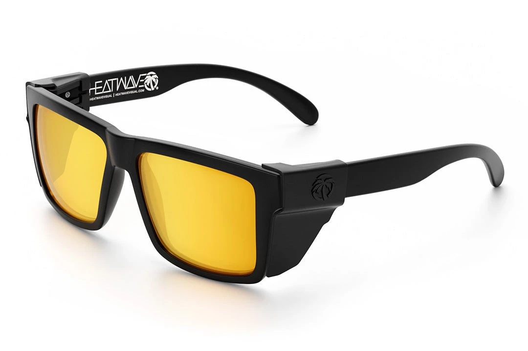 VISE Z87 Sunglasses Black Frame: Gold Lens - Image 2