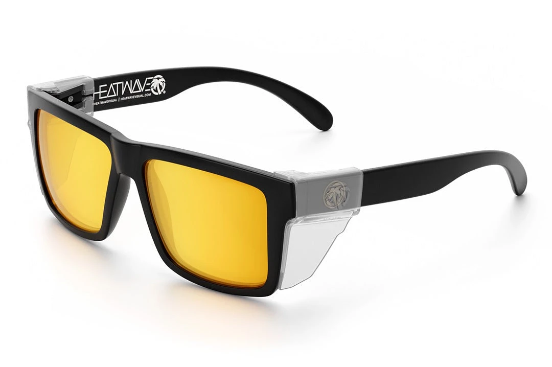 VISE Z87 Sunglasses Black Frame: Gold Lens - Image 4