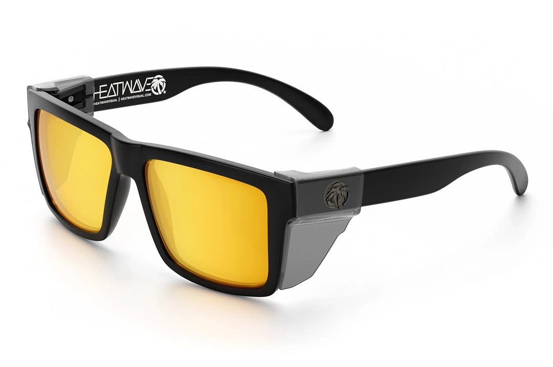 VISE Z87 Sunglasses Black Frame: Gold Lens - Image 3