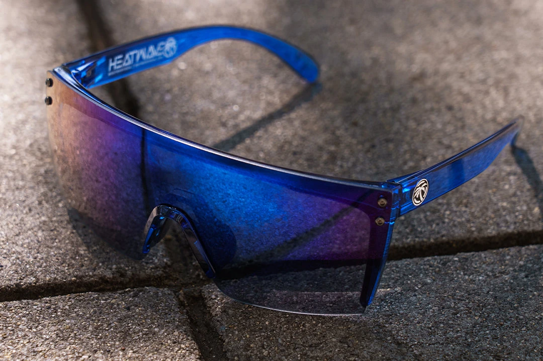 Lazer Face Sunglasses: Neon Blue Z87 - Image 2
